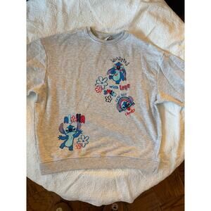 Disney Stitch light gray sweatshirt, Size Medium, GUC